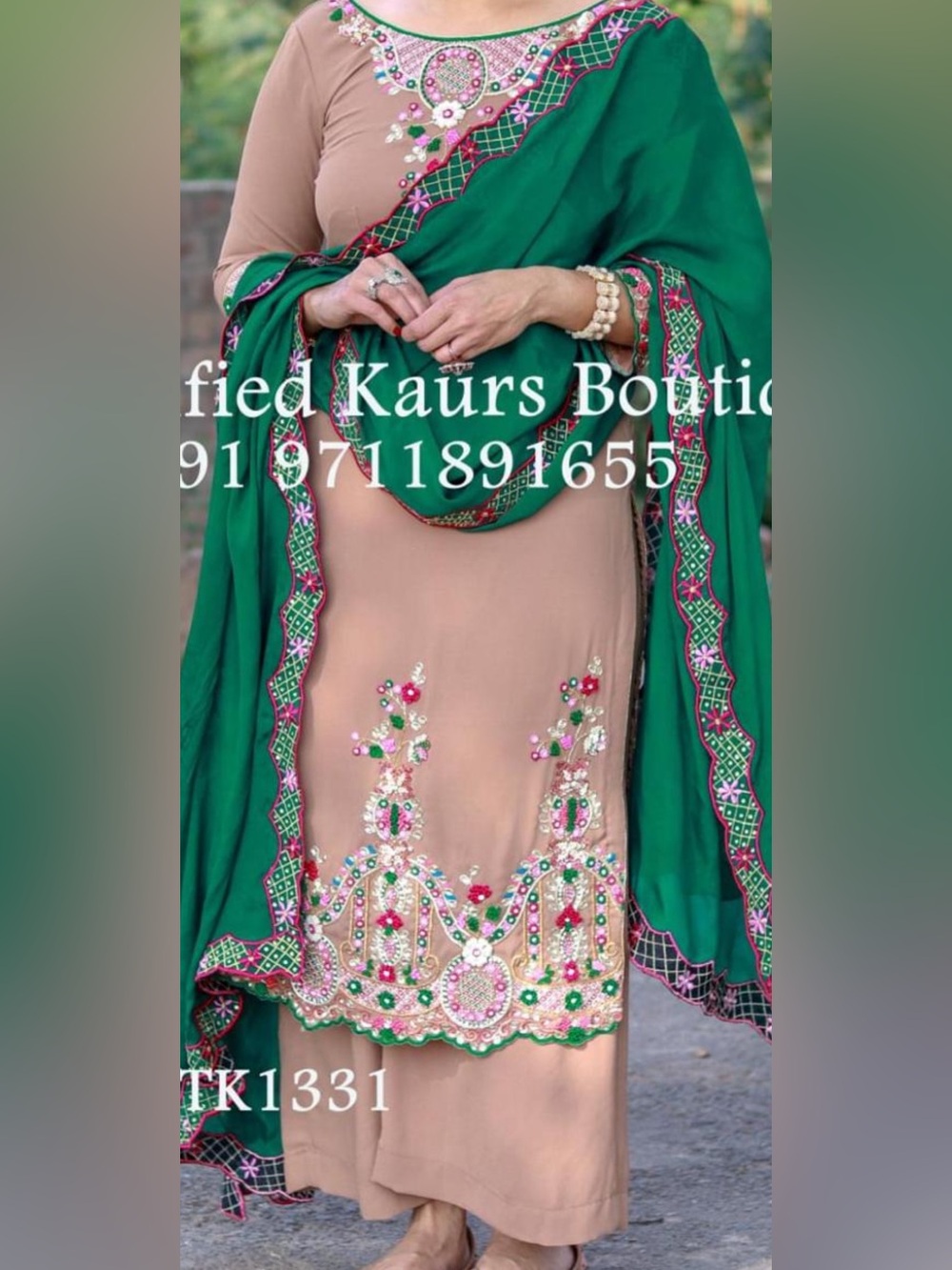 Beige kameez with palazzo pants